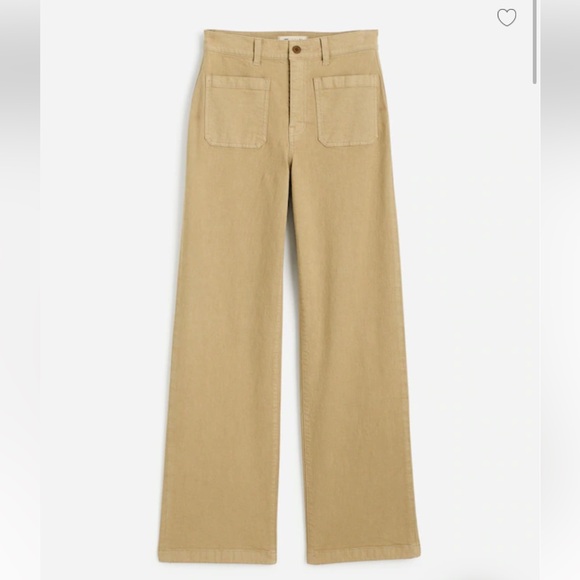 Madewell Pants - Madewell The Emmett Wide Leg Pant Patch Pocket Heritage Khaki Color Size 31